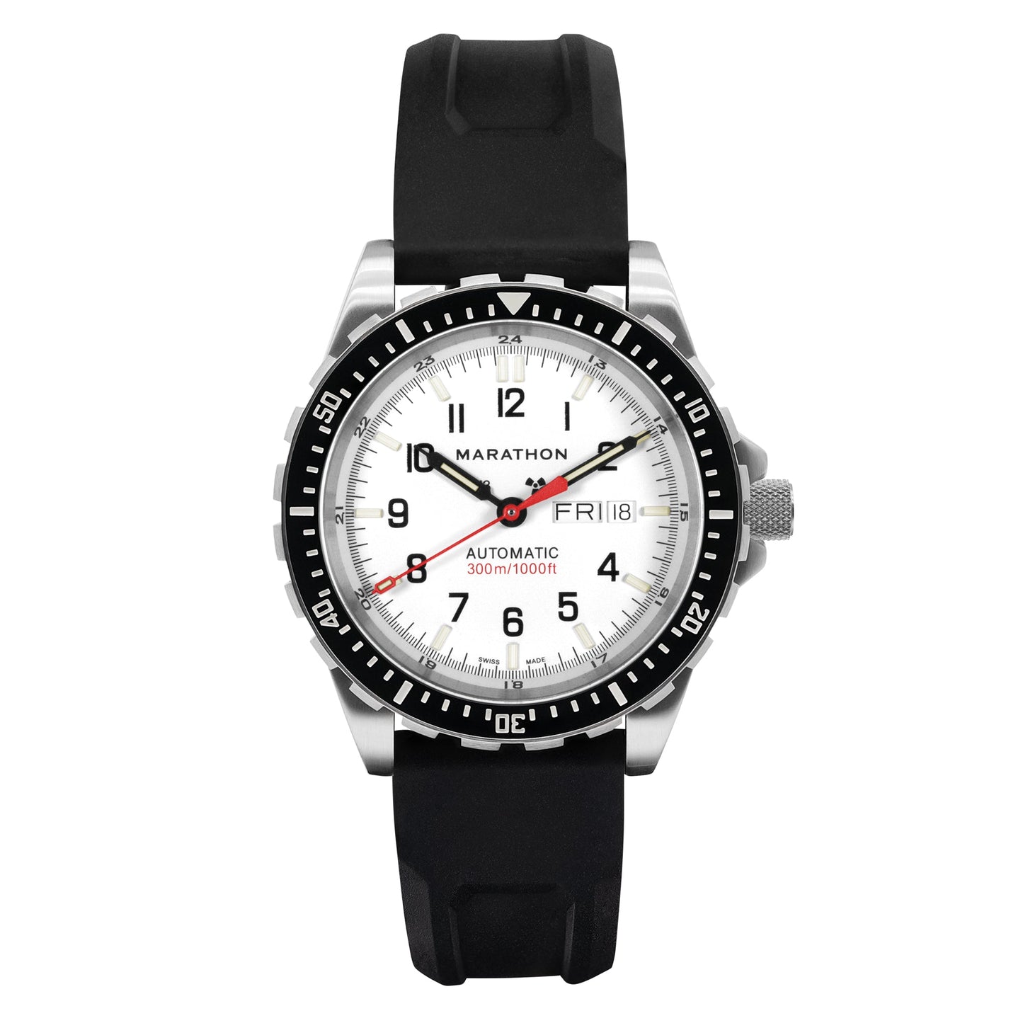 Marathon WW194021SS-0530 Arctic edition Jumbo Diver's Automatic (JDD) - 46mm with 3 pieces Black Rubber Strap