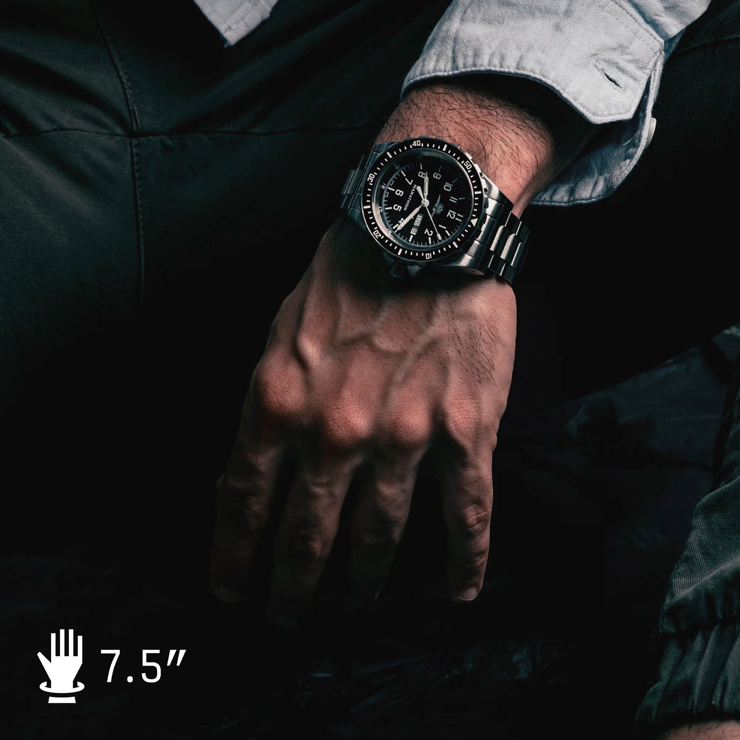 Marathon WW194021SS-0730 Yamam Jumbo Diver's Automatic (JDD) - 46mm with 3 pieces Black Rubber Strap