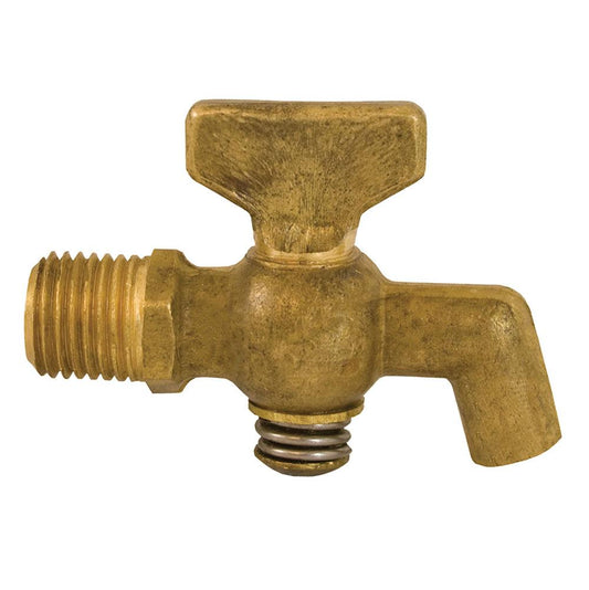 Jones Stephens A11002 1/4" Air Cock, MNPT x Spigot Hexagon Shoulder, Tee Handle