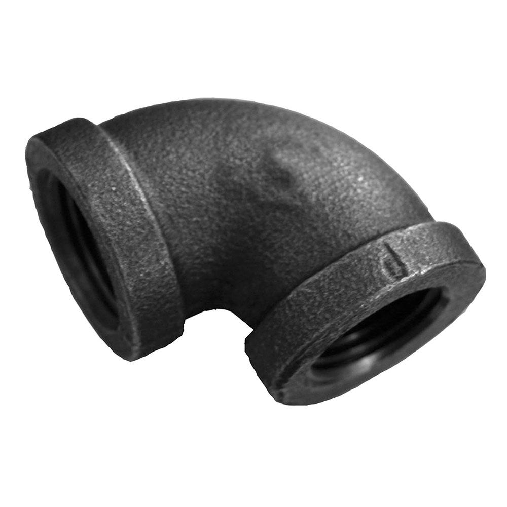 Jones Stephens B2350002 1/4" Black Iron 90° Elbow, Banded