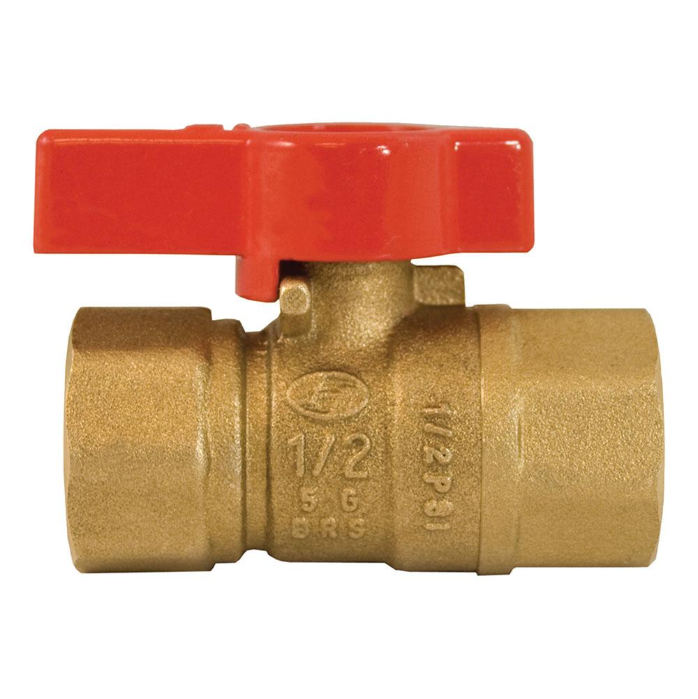 Jones Stephens B67100 1/2" FIP x 1/2" FIP Brass Gas Ball Valve