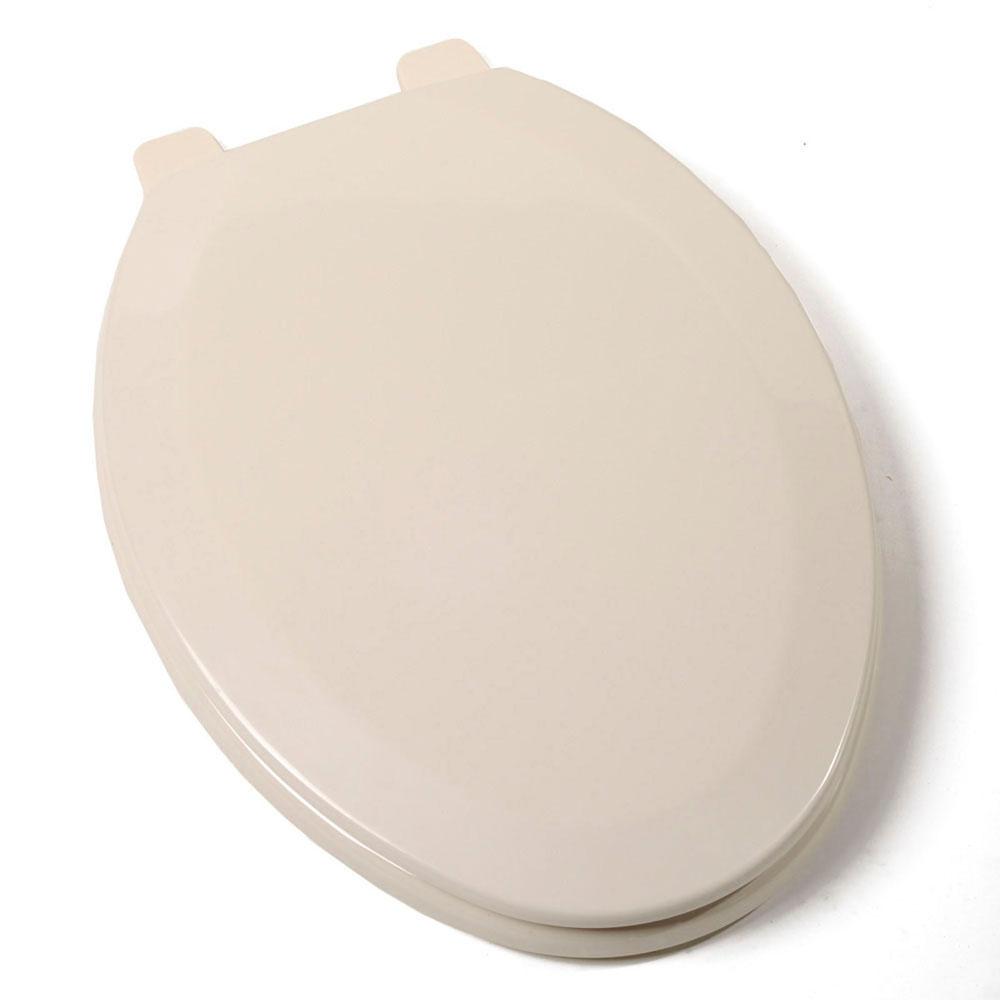 Jones Stephens C014WD01 Bone Deluxe Molded Wood Toilet Seat, Closed Front with Cover, Elongated