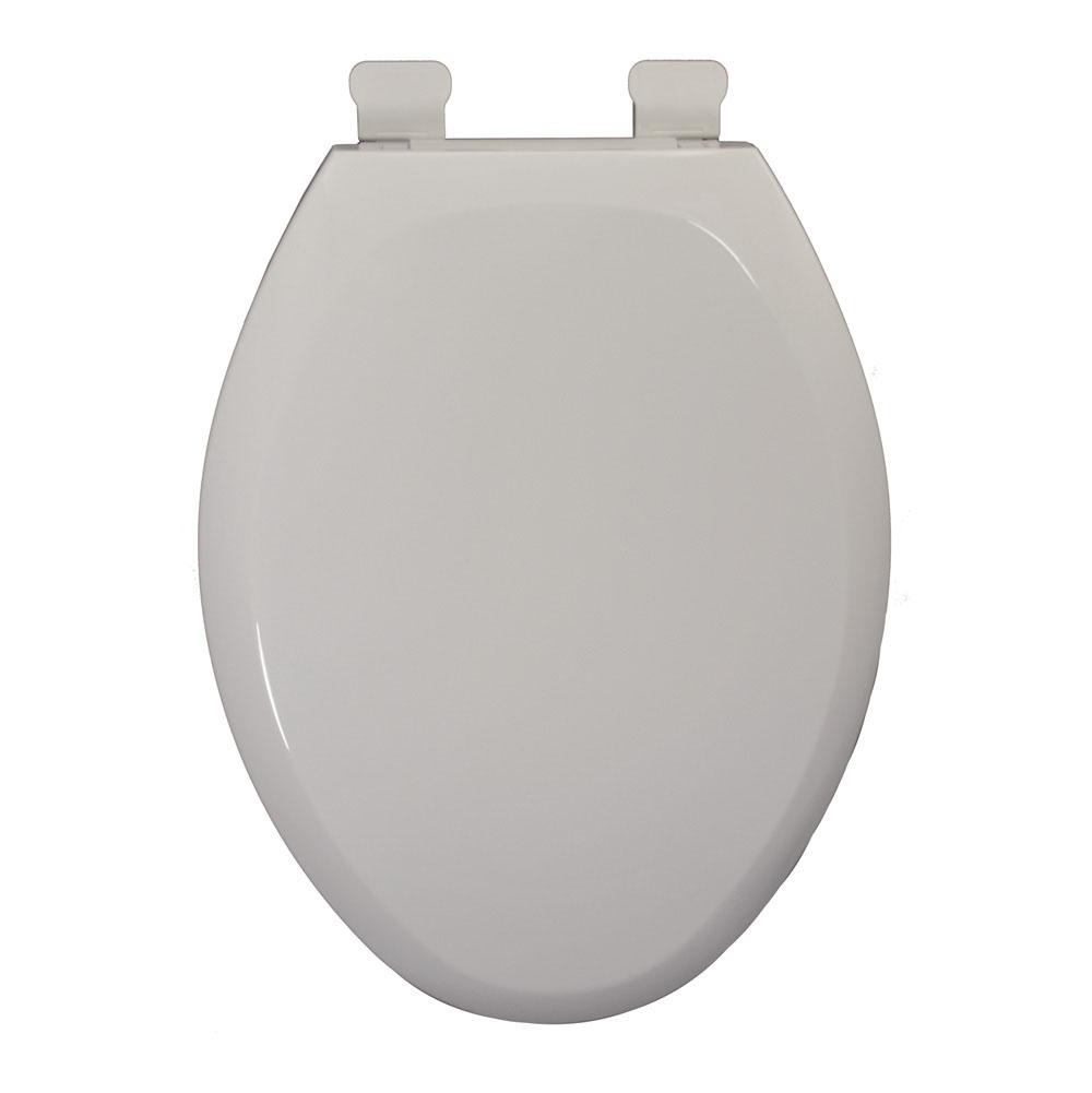 Jones Stephens C2200S04 Cotton White Premium Plastic Toilet Seat, Closed Front with Cover, Slow-Close and QuicKlean® Hinges, Elongated