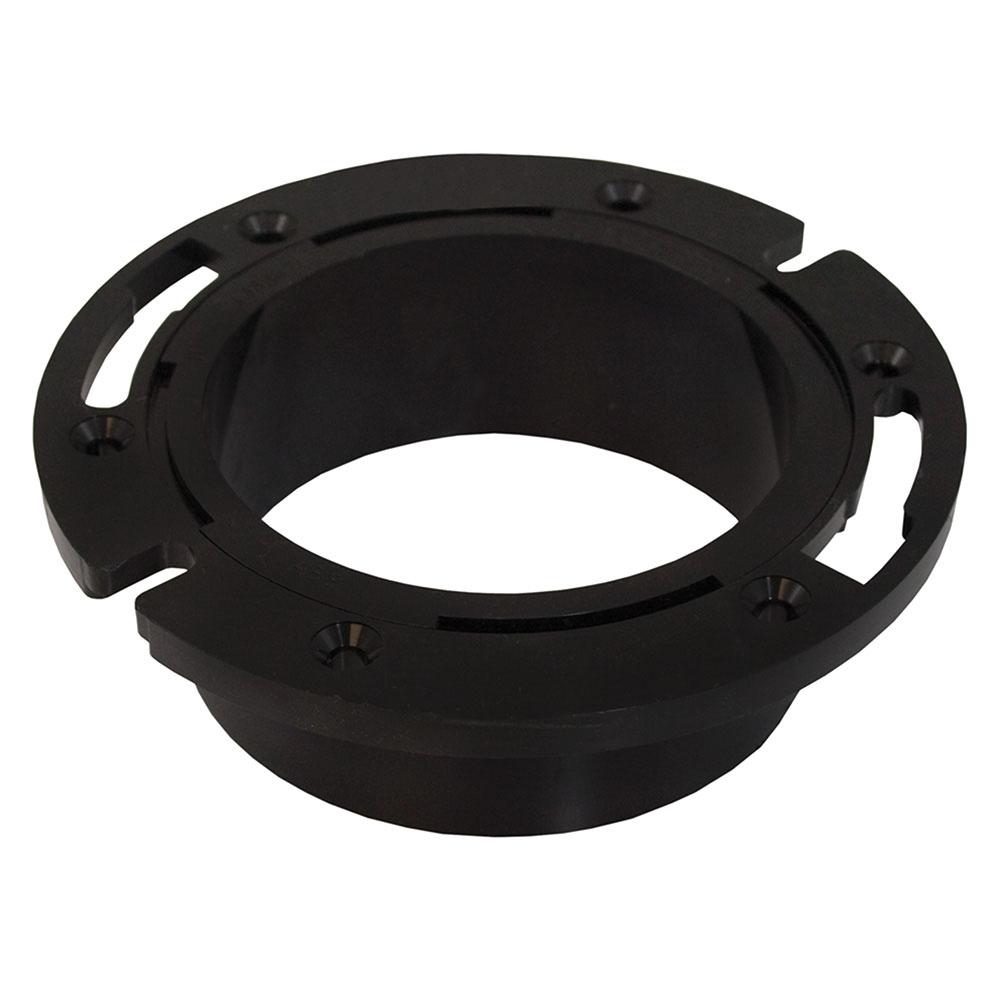 Jones Stephens C53403 4" ABS Closet Flange with Plastic Swivel Ring less Knockout