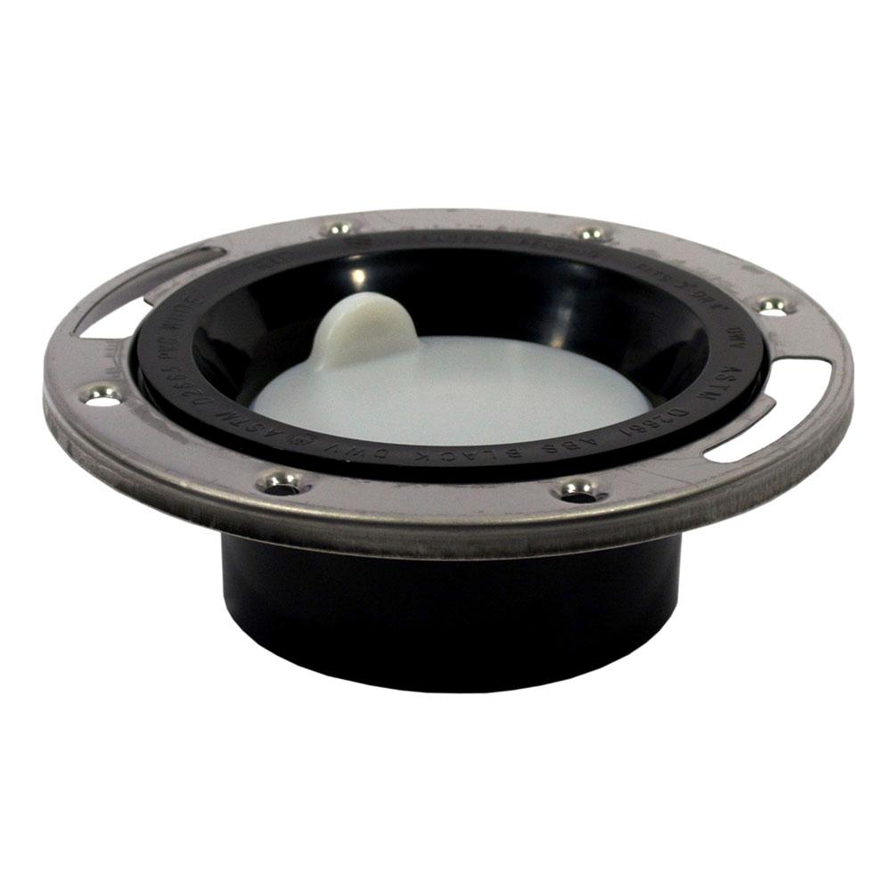 Jones Stephens C58045 3" x 4" ABS Closet Flange with Stainless Steel Ring and Knockout