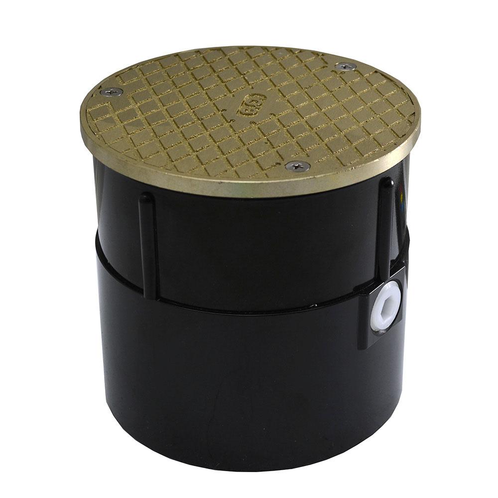 Jones Stephens C60083 4" ABS Over Pipe Fit Base Cleanout with 4" Metal Spud and 5" Nickel Bronze Cover