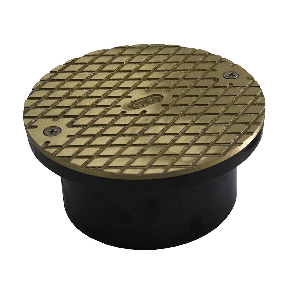 Jones Stephens C60163 3" x 4" ABS General Purpose Cleanout with 5" Polished Brass Cover