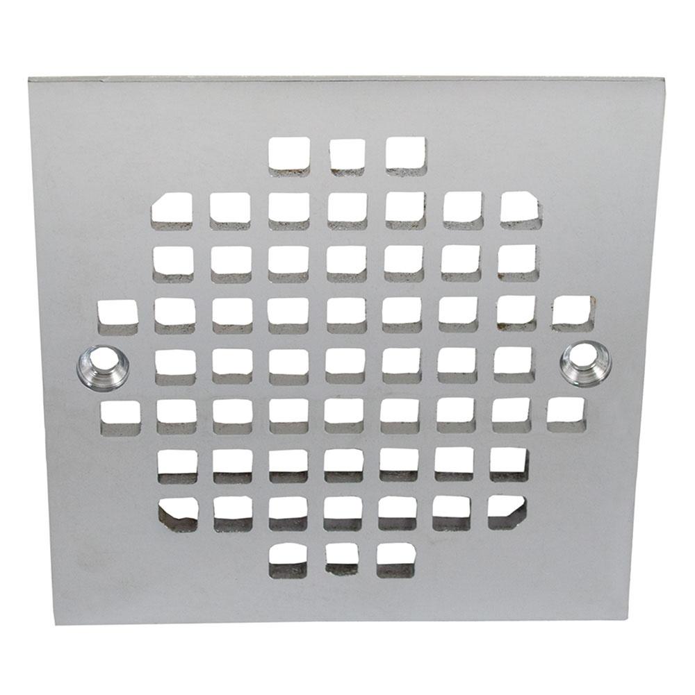 Jones Stephens C60812 4" Chrome Plated Square Cast Coverall Strainer