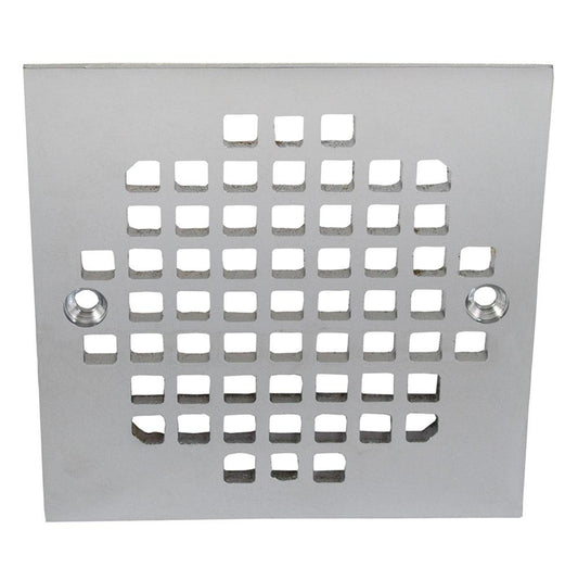 Jones Stephens C60812 4" Chrome Plated Square Cast Coverall Strainer