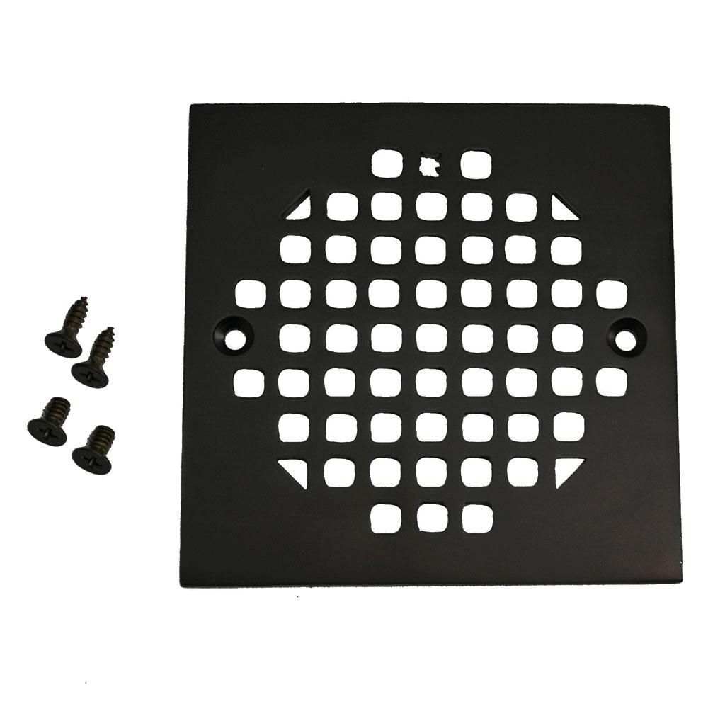 Jones Stephens C6083RB Oil Rubbed Bronze 4-1/4" Square Cast Brass Heavy Duty Strainer