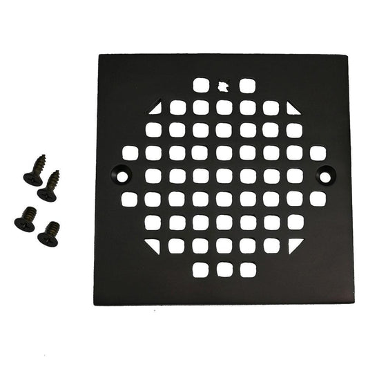 Jones Stephens C6083RB Oil Rubbed Bronze 4-1/4" Square Cast Brass Heavy Duty Strainer