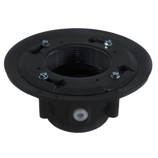 Jones Stephens D49801 2" x 3" PVC Heavy Duty Drain Base with Clamping Ring and Primer Tap, for 3-1/2" Spud