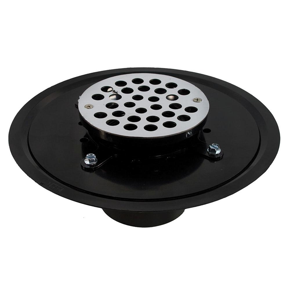 Jones Stephens D51039 4" Heavy Duty ABS Drain Base with 3-1/2" Plastic Spud and 6" Stainless Steel Strainer