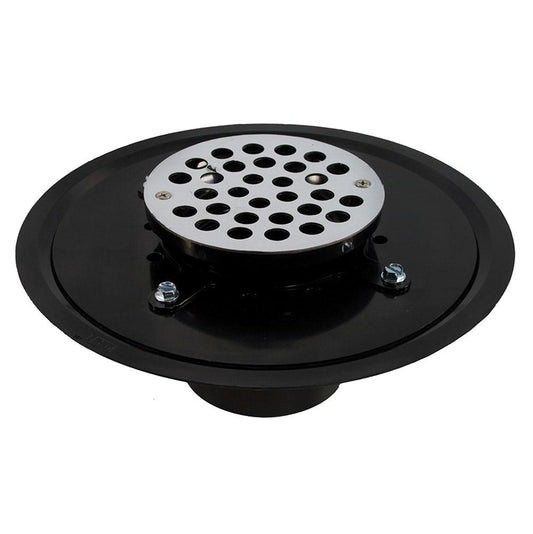 Jones Stephens D51039 4" Heavy Duty ABS Drain Base with 3-1/2" Plastic Spud and 6" Stainless Steel Strainer