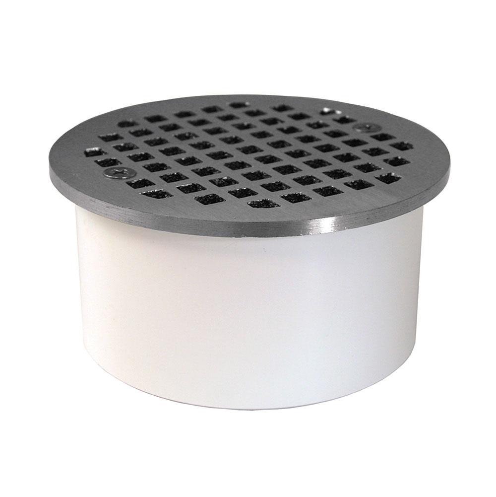Jones Stephens D60141 4" PVC Inside Pipe Fit Drain with 4-1/2" Chrome Plated Round Strainer