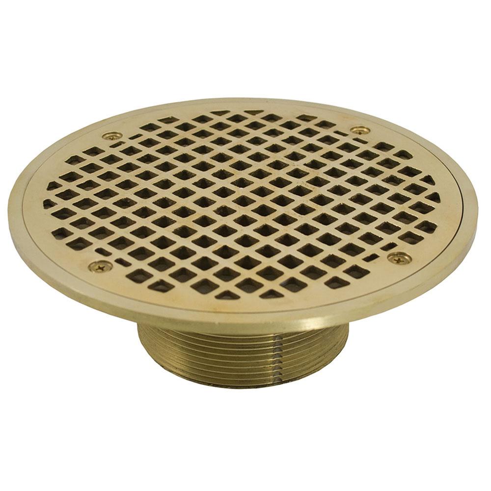 Jones Stephens D60995 3-1/2" IPS Metal Spud with 8" Polished Brass Round Strainer