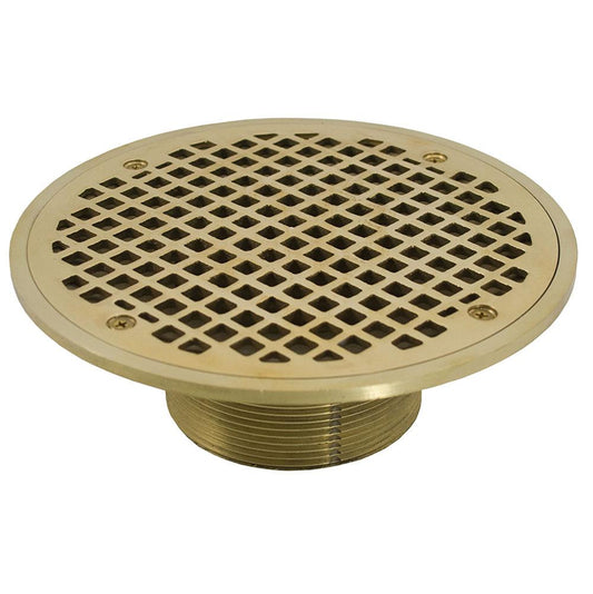 Jones Stephens D60995 3-1/2" IPS Metal Spud with 8" Polished Brass Round Strainer
