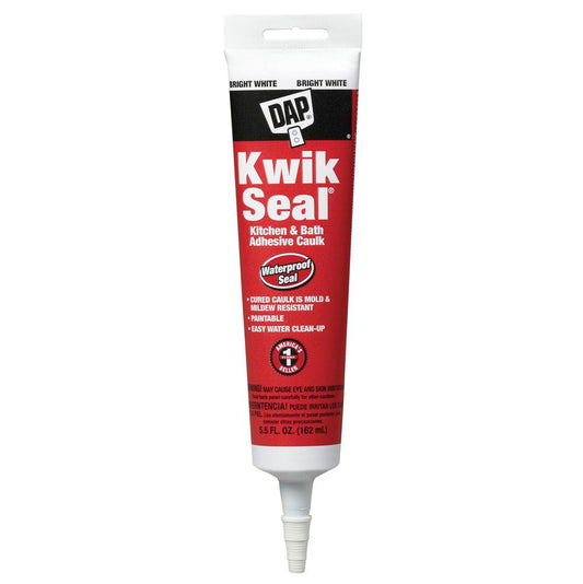 Jones Stephens DAP18001 5.5 oz. DAP® KWIK SEAL® Kitchen and Bath Adhesive Caulk, White, Carton of 12