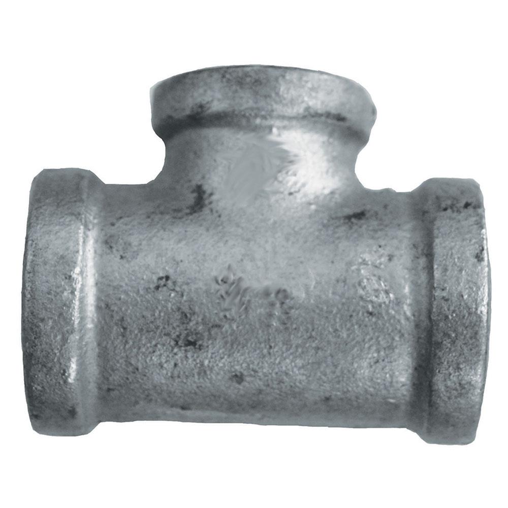 Jones Stephens G4600401 2" x 2" x 3/4" Galvanized Iron Reducing Tee, Banded