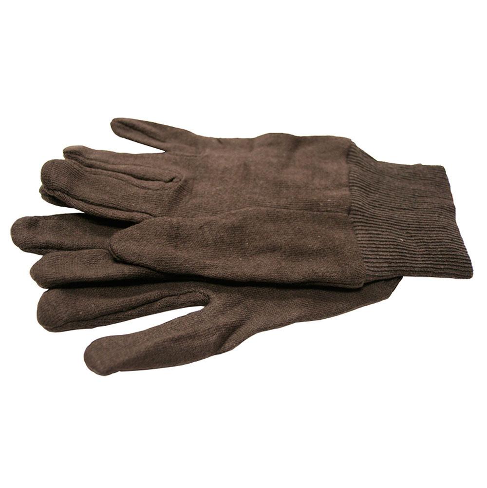 Jones Stephens G50210 Display of Brown Cotton Jersey Work Gloves, 216 Pairs
