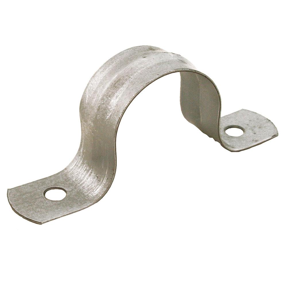 Jones Stephens H13400 4" IPS Pipe Strap, Two-Hole, Galvanized, Carton of 10