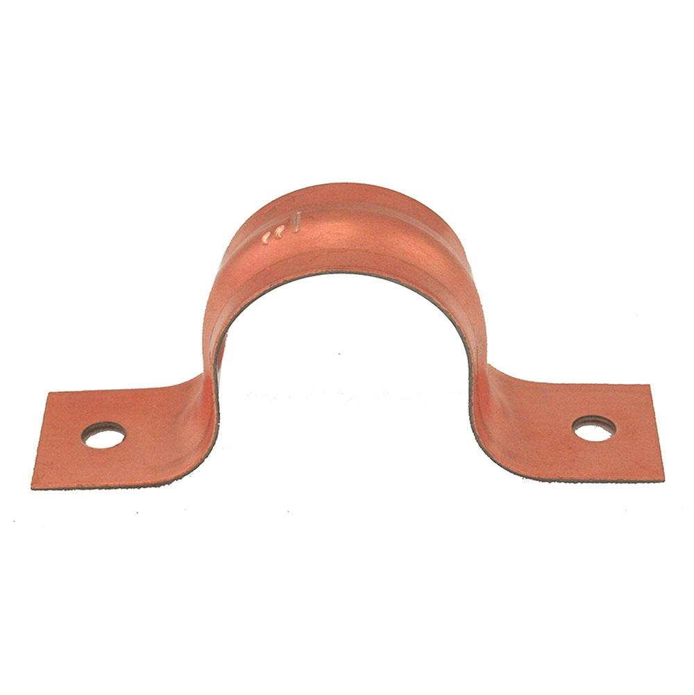 Jones Stephens H15075 3/4" CTS Pipe Strap, Two-Hole, Copper Clad, Carton of 100