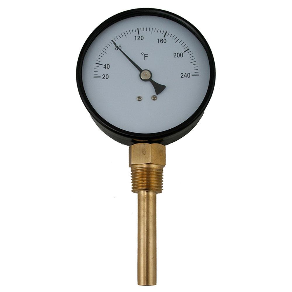 Jones Stephens J40562 3-1/2" Bi-Metal Dial Thermometer, Bottom Mount
