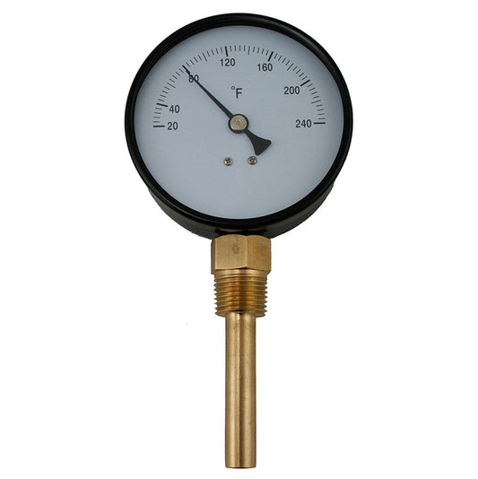 Jones Stephens J40562 3-1/2" Bi-Metal Dial Thermometer, Bottom Mount