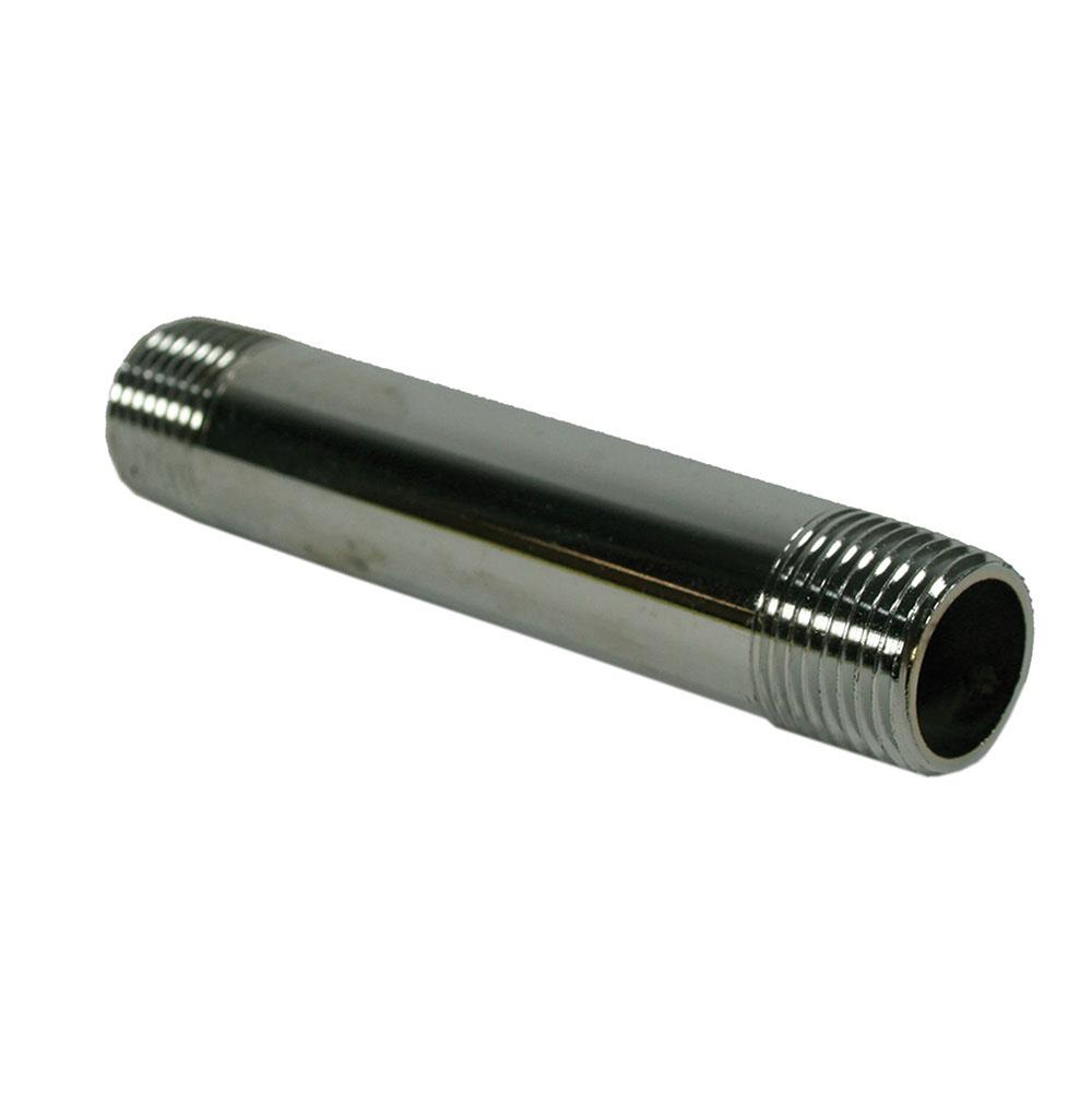 Jones Stephens N16918 1/2" x 18" Chrome Plated Brass Pipe Nipple