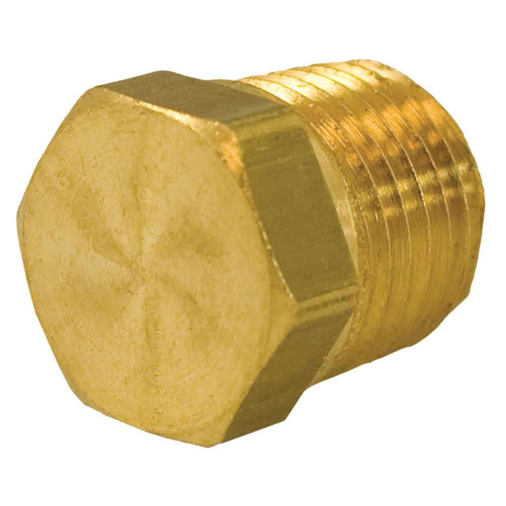 Jones Stephens P12106 3/8" Yellow Brass Plug with Hex Head