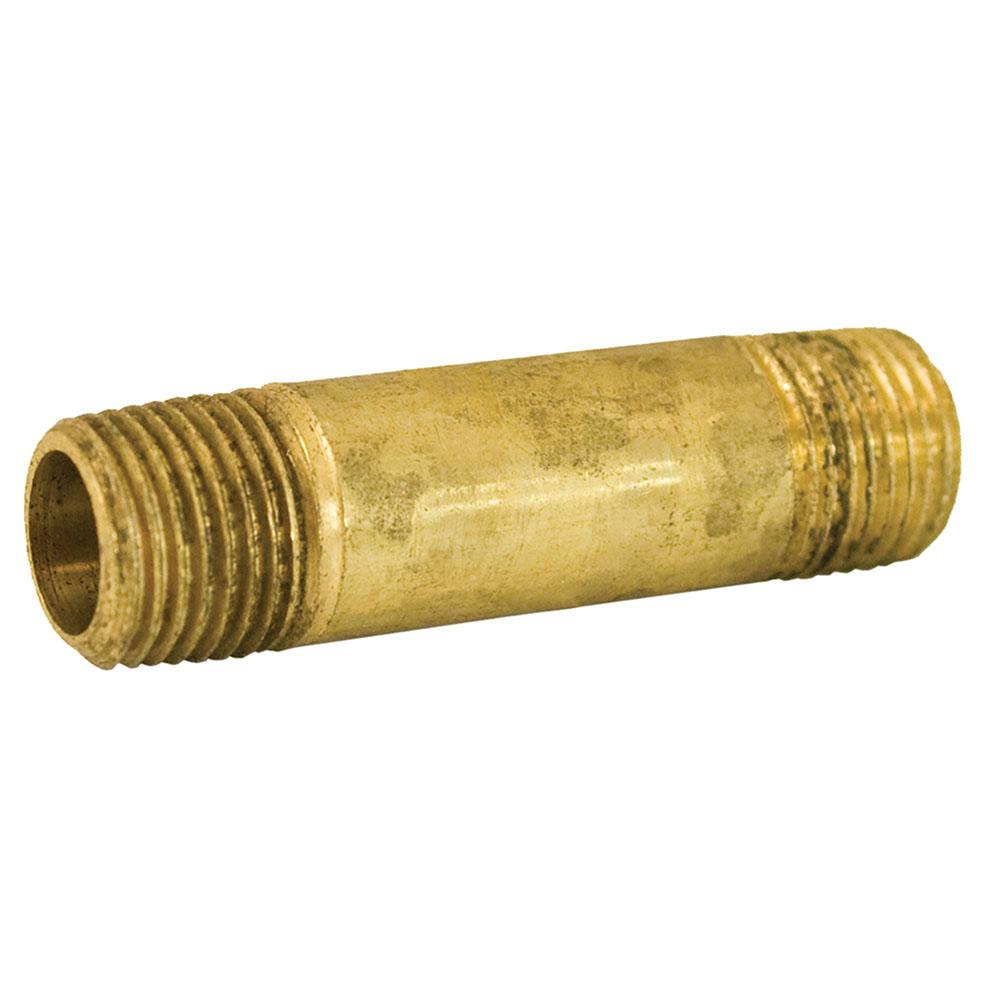 Jones Stephens P13632 3/8" x 2" Yellow Brass Long Nipple