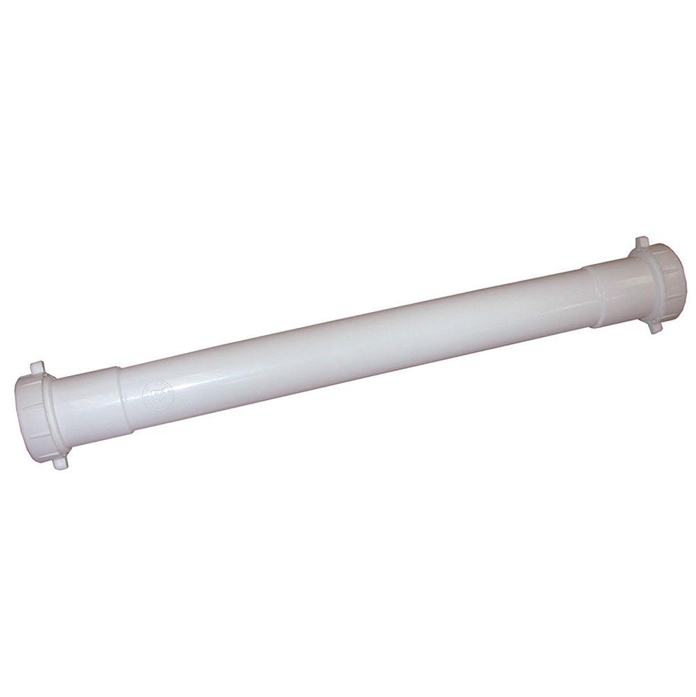 Jones Stephens P37118 1-1/4" x 16" White Plastic Slip Joint Extension Tube