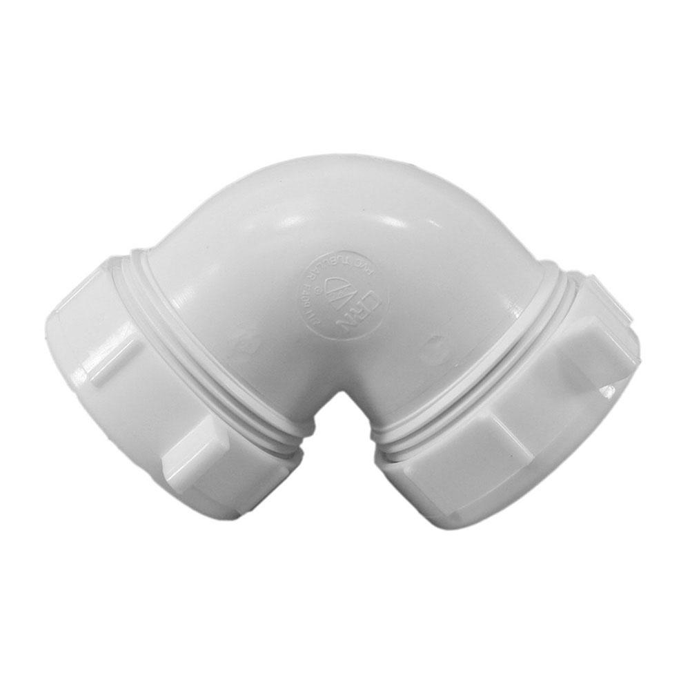 Jones Stephens P37490 1-1/2" PVC Double Slip Fitting 90° Elbow