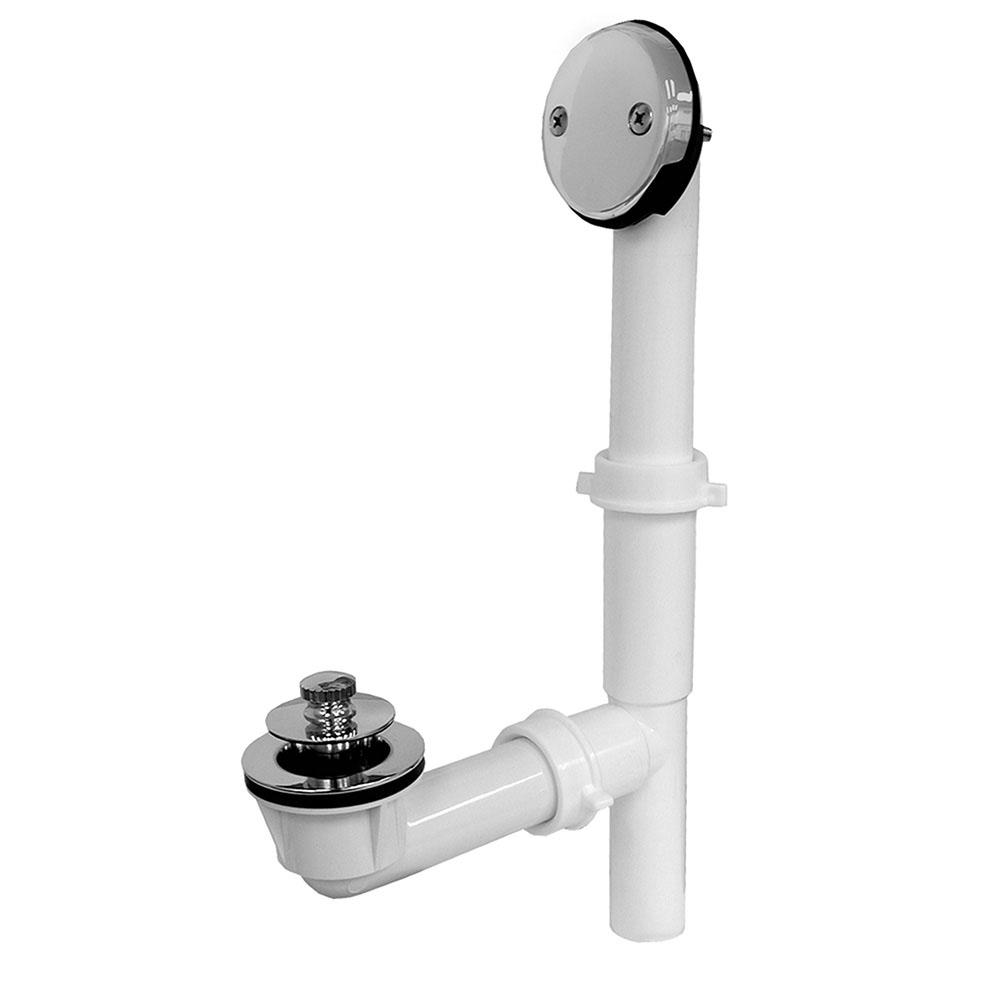 Jones Stephens P37500 Chrome Plated Two-Hole Lift and Turn Bath Waste Kit, Tubular Full Kit, Plastic