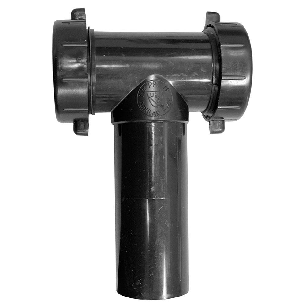 Jones Stephens P39006 1-1/2" Black Plastic Slip-Joint Center Outlet