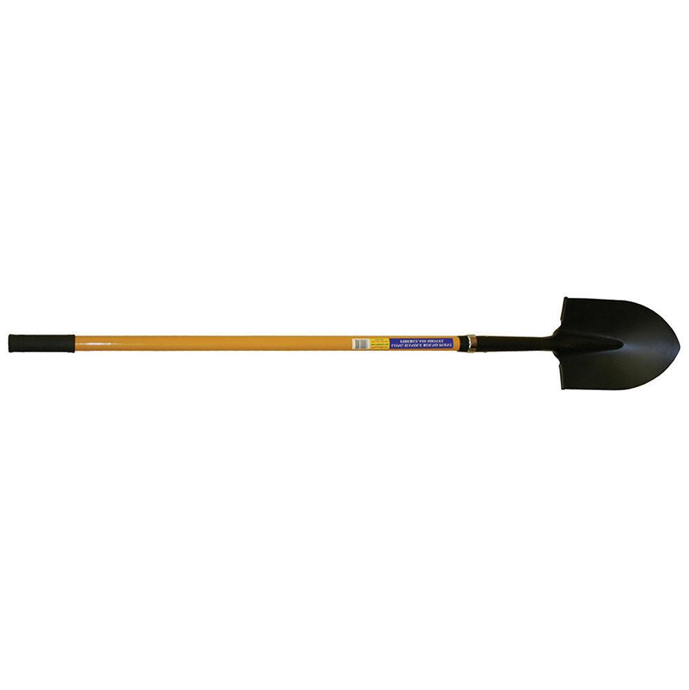 Jones Stephens S49400 Fiberglass Handle Shovel, Long Handle, Round Point