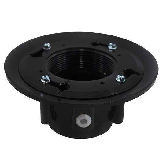 Jones Stephens D49811 2" x 3" ABS Heavy Duty Drain Base with Clamping Ring and Primer Tap, for 3-1/2" Spud