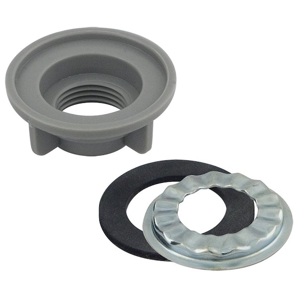 Jones Stephens B10120 1/2" Plastic Faucet Locknut with Steel Rosette and Rubber Washer