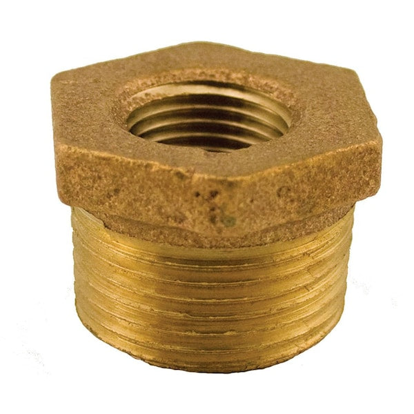 Jones Stephens B74202LF 3/8" x 1/4" Bronze Hex Bushing