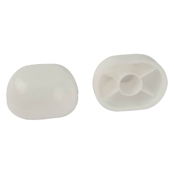Jones Stephens C02100L White Oval Closet Bolt Caps, Pair