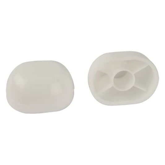Jones Stephens C02100L White Oval Closet Bolt Caps, Pair