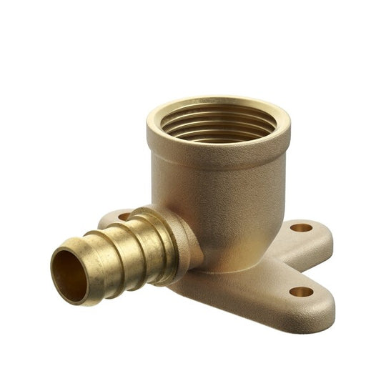 Jones Stephens C76081LF 3/4" F1807 x 1/2" FIP Brass PEX 90° Drop Ear Elbow, Bag of 25