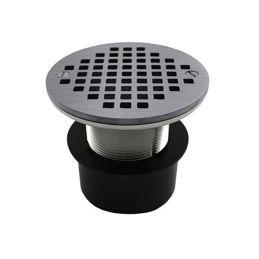 Jones Stephens D53217 2" ABS Over Pipe Fit Drain Base with 2" Metal Spud and 6" Chrome Plated Strainer