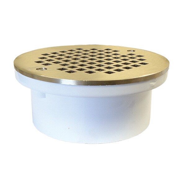 Jones Stephens D54130 4" General Purpose PVC Drain with 6" Nickel Bronze Round Strainer