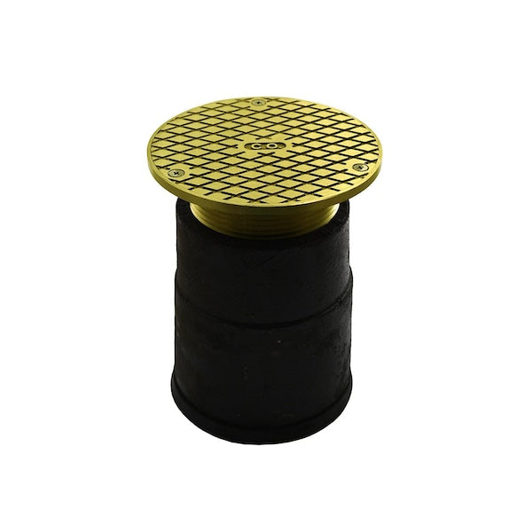 Jones Stephens D62602 4" Adjustable Cleanout 4" Spud with 6" Gasket Connection with 5" Polished Brass Cover