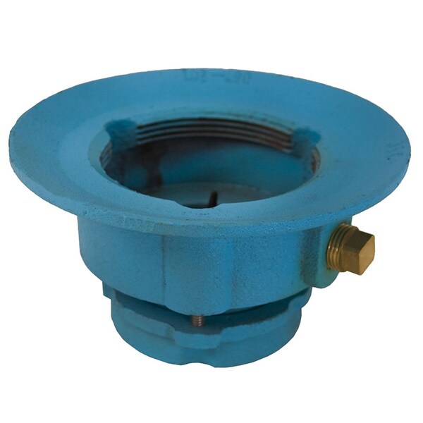 Jones Stephens D67201 2" Code Blue No Caulk Slab Drain Body with 7" Pan and 3-1/2" Spud Size - 3-3/8" Height