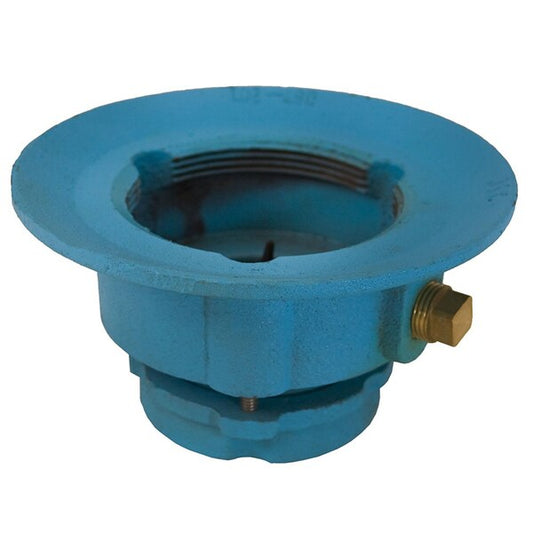 Jones Stephens D67201 2" Code Blue No Caulk Slab Drain Body with 7" Pan and 3-1/2" Spud Size - 3-3/8" Height