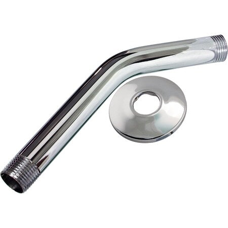 Jones Stephens S01045L 8" Chrome Plated Shower Arm with Flange
