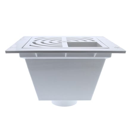 Jones Stephens S49052 2" PVC Hub Fit Floor Sink with 3/4 Top Grate and Dome Bottom Grate