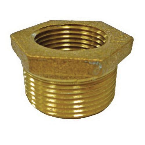 Jones Stephens B74222LF 1-1/2" x 3/4" Bronze Hex Bushing